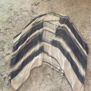 Blue/white striped shawl